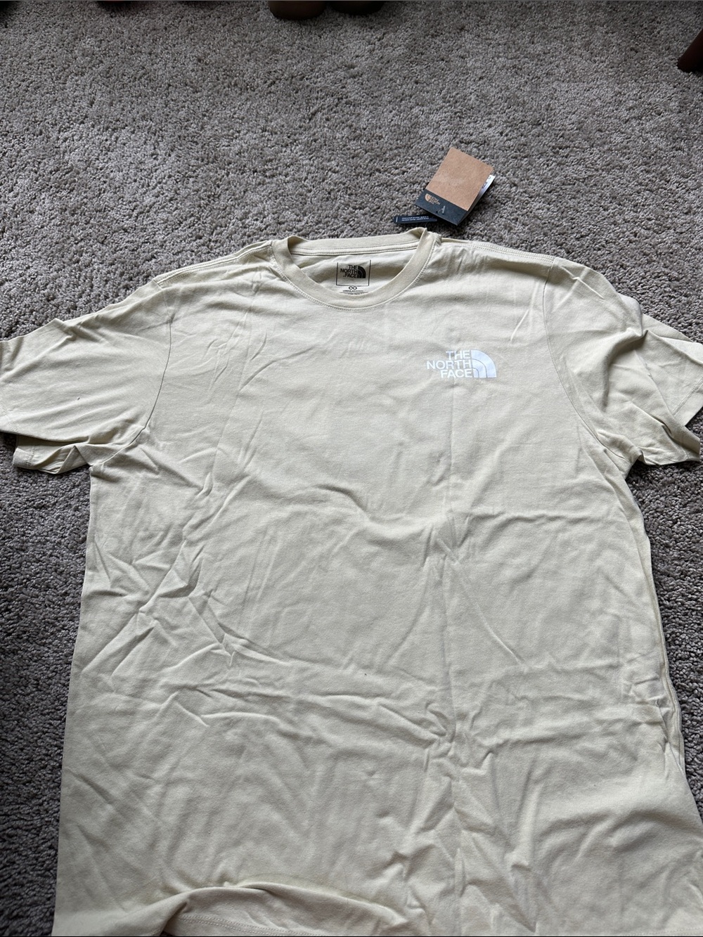 The North Face Men's Short Sleeve Logo Tee in Light Cream